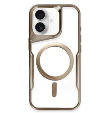 iPhone 16 Kılıf Boyi Magsafe Silikon Kapak - Kahverengi