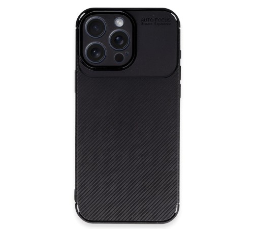 iPhone 16 Pro Kılıf Auto Focus Karbon Kapak - Siyah iPhone 16 Pro Kılıf Auto Focus Karbon Kapak - Siyah