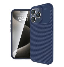 iPhone 16 Pro Kılıf Auto Focus Karbon Kapak - Lacivert