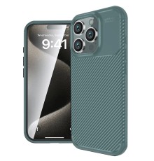 iPhone 16 Pro Kılıf Auto Focus Karbon Kapak - Koyu Yeşil