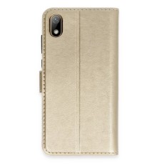Huawei Y5 2019 Kılıf Trend S Plus Kapaklı Kılıf - Gold