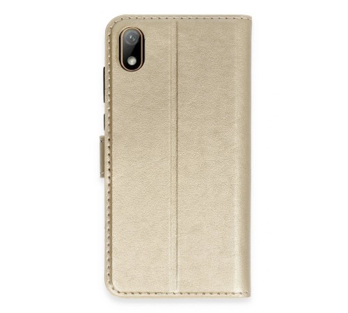 Huawei Y5 2019 Kılıf Trend S Plus Kapaklı Kılıf - Gold Huawei Y5 2019 Kılıf Trend S Plus Kapaklı Kılıf - Gold