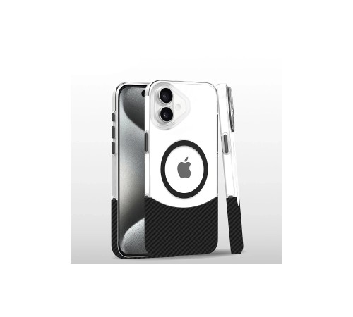 iPhone 16 Plus Carbon Puzzle Magsafe Kapak - Siyah-2 iPhone 16 Plus Carbon Puzzle Magsafe Kapak - Siyah-2