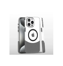 iPhone 16 Pro Carbon Puzzle Magsafe Kapak - Beyaz