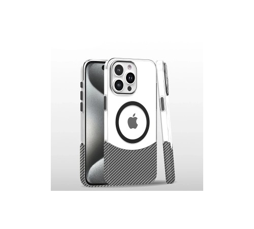 iPhone 16 Pro Carbon Puzzle Magsafe Kapak - Beyaz iPhone 16 Pro Carbon Puzzle Magsafe Kapak - Beyaz