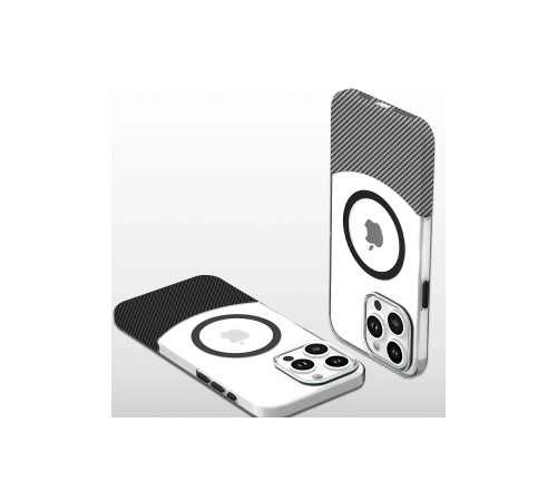 iPhone 16 Pro Carbon Puzzle Magsafe Kapak - Beyaz iPhone 16 Pro Carbon Puzzle Magsafe Kapak - Beyaz