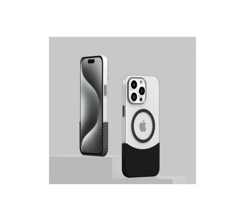 iPhone 16 Pro Carbon Puzzle Magsafe Kapak - Beyaz iPhone 16 Pro Carbon Puzzle Magsafe Kapak - Beyaz