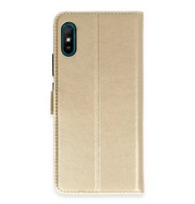 Xiaomi Redmi 9A Kılıf Trend S Plus Kapaklı Kılıf - Gold