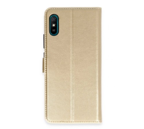 Xiaomi Redmi 9A Kılıf Trend S Plus Kapaklı Kılıf - Gold Xiaomi Redmi 9A Kılıf Trend S Plus Kapaklı Kılıf - Gold