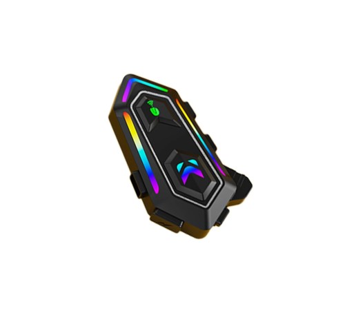Karler Bass KRM2 RGB Motosiklet Sürücüleri İçin IPX6 Su Geçirmez Özellikli Kablosuz Bluetooth Kulaklık - Siyah