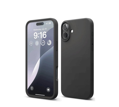 iPhone 16 Kılıf Nano içi Kadife Silikon - Siyah