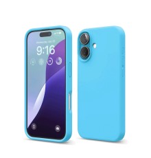 iPhone 16 Kılıf Nano içi Kadife Silikon - Mavi