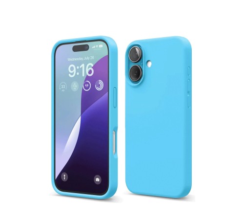 iPhone 16 Kılıf Nano içi Kadife Silikon - Mavi iPhone 16 Kılıf Nano içi Kadife Silikon - Mavi