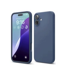 iPhone 16 Kılıf Nano içi Kadife Silikon - Lacivert