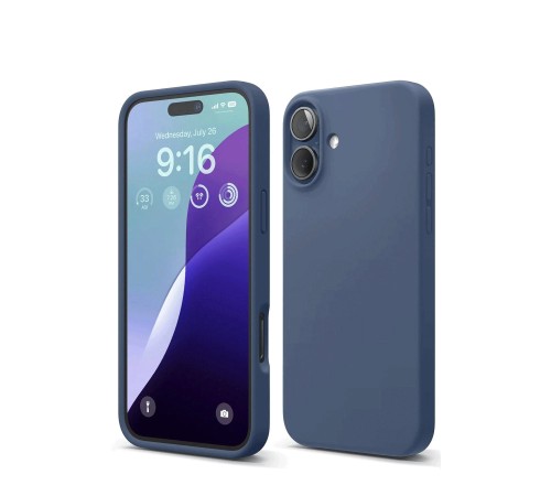 iPhone 16 Kılıf Nano içi Kadife Silikon - Lacivert iPhone 16 Kılıf Nano içi Kadife Silikon - Lacivert