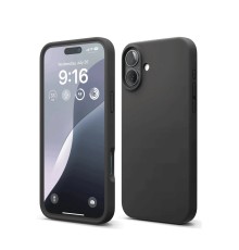 iPhone 16 Plus Kılıf Nano içi Kadife Silikon - Siyah