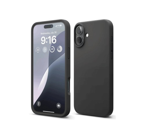 iPhone 16 Plus Kılıf Nano içi Kadife Silikon - Siyah