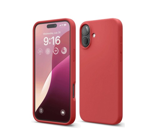 iPhone 16 Plus Kılıf Nano içi Kadife Silikon - Kırmızı iPhone 16 Plus Kılıf Nano içi Kadife Silikon - Kırmızı