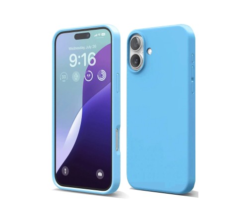 iPhone 16 Plus Kılıf Nano içi Kadife Silikon - Mavi