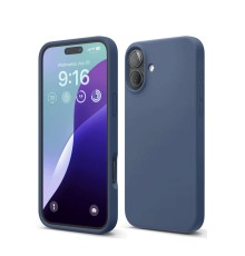 iPhone 16 Plus Kılıf Nano içi Kadife Silikon - Lacivert
