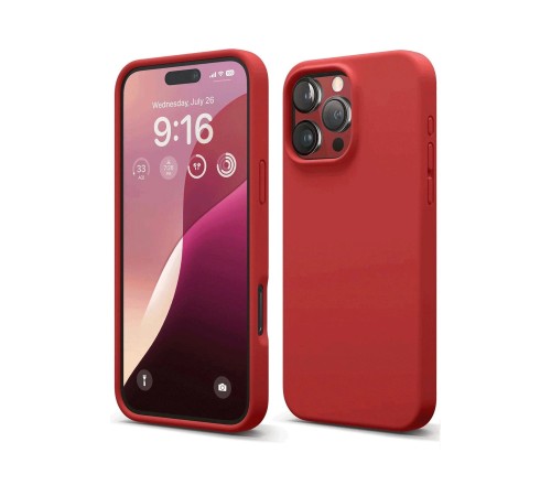 iPhone 16 Pro Max Kılıf Nano içi Kadife Silikon - Kırmızı