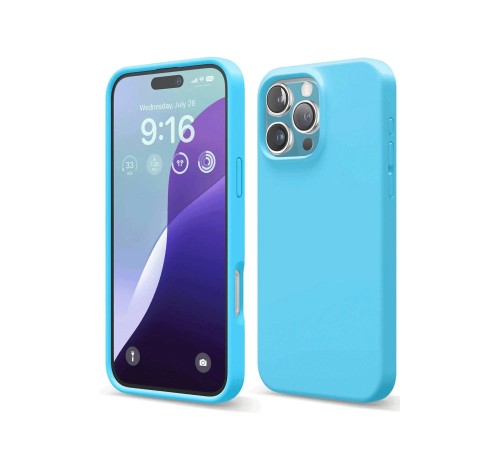 iPhone 16 Pro Max Kılıf Nano içi Kadife Silikon - Mavi