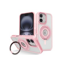 iPhone 16 Banza Magsafe Standlı Kapak - Pembe