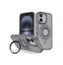 iPhone 16 Banza Magsafe Standlı Kapak - Titan Gri