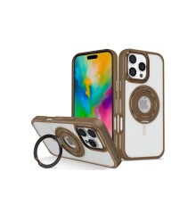 iPhone 16 Pro Max Banza Magsafe Standlı Kapak - Kahverengi
