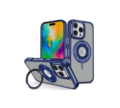 iPhone 16 Pro Max Banza Magsafe Standlı Kapak - Lacivert iPhone 16 Pro Max Banza Magsafe Standlı Kapak - Lacivert