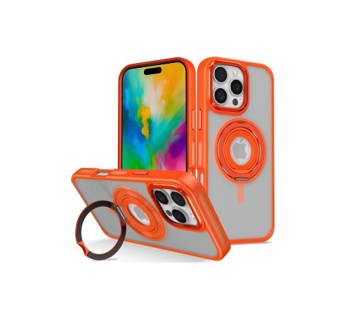 iPhone 16 Pro Max Banza Magsafe Standlı Kapak - Turuncu iPhone 16 Pro Max Banza Magsafe Standlı Kapak - Turuncu