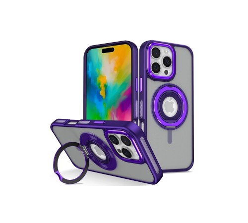iPhone 16 Pro Max Banza Magsafe Standlı Kapak - Derin Mor iPhone 16 Pro Max Banza Magsafe Standlı Kapak - Derin Mor