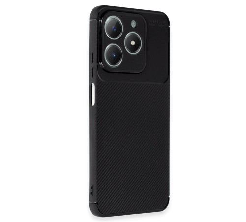 Realme C61 Kılıf Auto Focus Karbon Kapak - Siyah Realme C61 Kılıf Auto Focus Karbon Kapak - Siyah