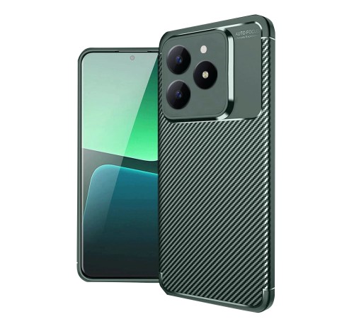 Realme C61 Kılıf Auto Focus Karbon Kapak - Koyu Yeşil Realme C61 Kılıf Auto Focus Karbon Kapak - Koyu Yeşil