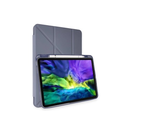 iPad Pro 11 (2024) Kılıf Kalemlikli Mars Tablet Kılıfı - Lila