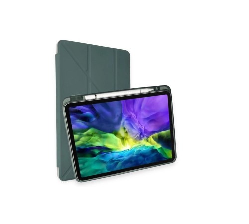 iPad Pro 11 (2024) Kılıf Kalemlikli Mars Tablet Kılıfı - Koyu Yeşil