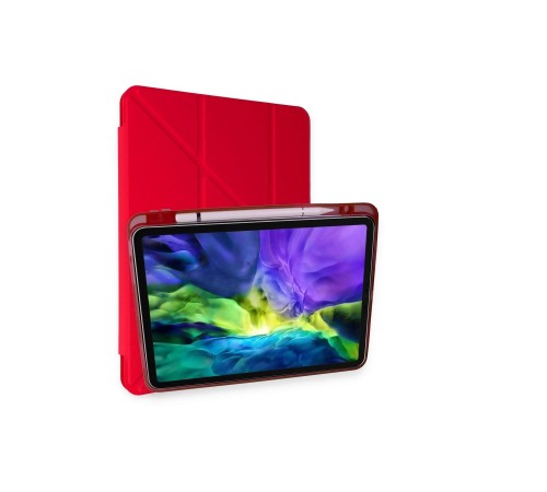 iPad Pro 11 (2024) Kılıf Kalemlikli Mars Tablet Kılıfı - Kırmızı iPad Pro 11 (2024) Kılıf Kalemlikli Mars Tablet Kılıfı - Kırmızı