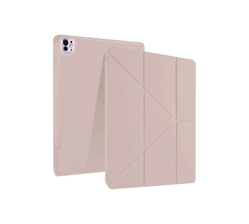 iPad Pro 13 (2024) Kılıf Kalemlikli Mars Tablet Kılıfı - Rose Gold