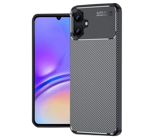 Samsung Galaxy A06 Kılıf Auto Focus Karbon Kapak - Siyah