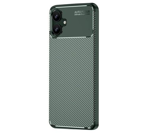 Samsung Galaxy A06 Kılıf Auto Focus Karbon Kapak - Koyu Yeşil
