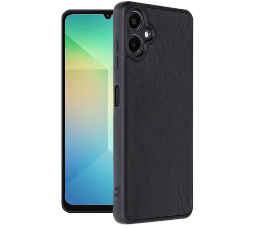 Samsung Galaxy A06 Kılıf Aras Deri Kapak - Siyah Samsung Galaxy A06 Kılıf Aras Deri Kapak - Siyah