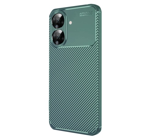 Realme Note 60 Kılıf Auto Focus Karbon Kapak - Koyu Yeşil Realme Note 60 Kılıf Auto Focus Karbon Kapak - Koyu Yeşil