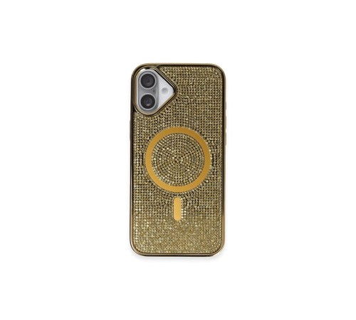 iPhone 16 Kılıf Diamond Magsafe Kapak - Gold iPhone 16 Kılıf Diamond Magsafe Kapak - Gold
