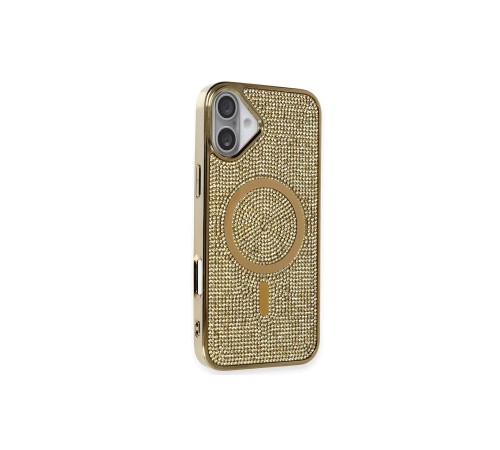 iPhone 16 Kılıf Diamond Magsafe Kapak - Gold iPhone 16 Kılıf Diamond Magsafe Kapak - Gold