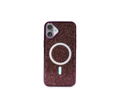 iPhone 16 Kılıf Diamond Magsafe Kapak - Derin Mor iPhone 16 Kılıf Diamond Magsafe Kapak - Derin Mor