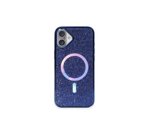 iPhone 16 Kılıf Diamond Magsafe Kapak - Lacivert iPhone 16 Kılıf Diamond Magsafe Kapak - Lacivert