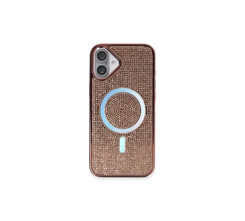 iPhone 16 Kılıf Diamond Magsafe Kapak - Pembe iPhone 16 Kılıf Diamond Magsafe Kapak - Pembe
