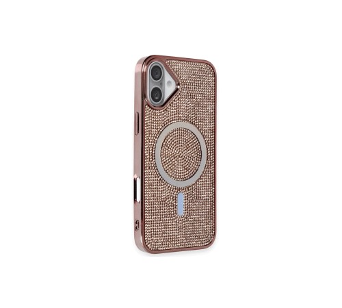 iPhone 16 Plus Kılıf Diamond Magsafe Kapak - Pembe iPhone 16 Plus Kılıf Diamond Magsafe Kapak - Pembe