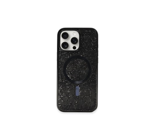 iPhone 16 Pro Kılıf Diamond Magsafe Kapak - Siyah iPhone 16 Pro Kılıf Diamond Magsafe Kapak - Siyah
