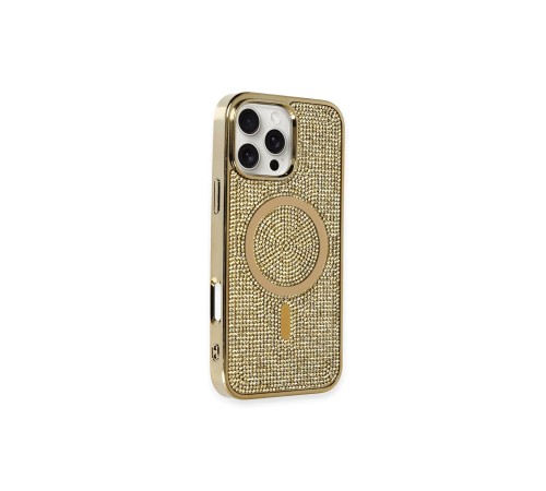 iPhone 16 Pro Kılıf Diamond Magsafe Kapak - Gold iPhone 16 Pro Kılıf Diamond Magsafe Kapak - Gold